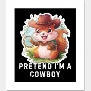 Funny Cowboy Squirrel Posters and Art